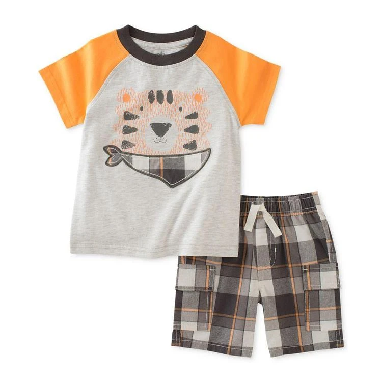 商品KIDS HEADQUARTERS|2-Pc. Graphic-Print T-Shirt & Plaid Shorts Set, Baby Boys (0-24 months),价格¥42,第2张图片详细描述