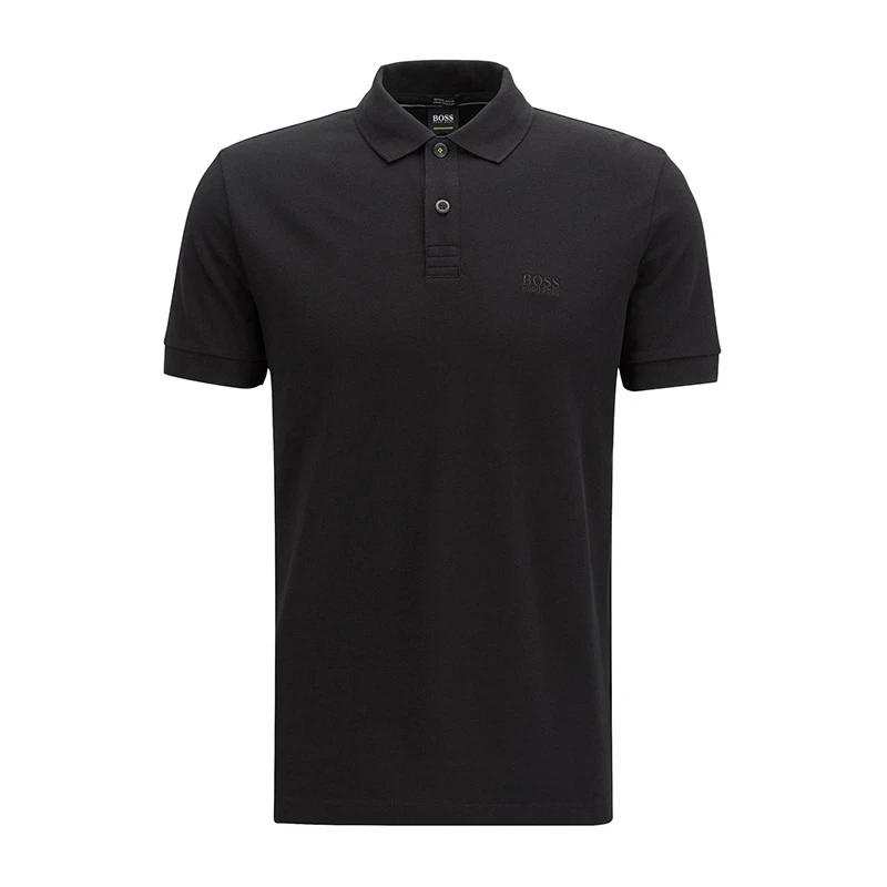 商品Hugo Boss|Hugo Boss 雨果博斯 男士纯色纯棉刺绣BOSS胸标时尚休闲短袖POLO衫 PIRO-50388956-001,价格¥655,第1张图片