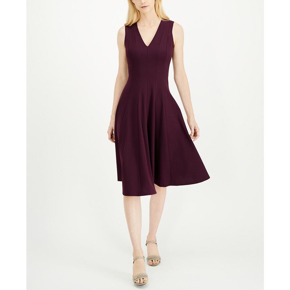 商品Calvin Klein|V-Neck Midi Dress,价格¥552,第1张图片