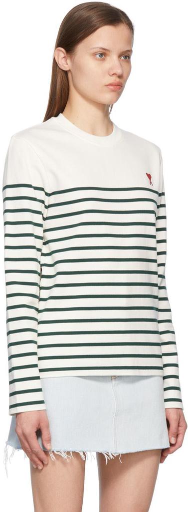 White Ami de Cœur Mariniere Long Sleeve T-Shirt商品第2张图片规格展示