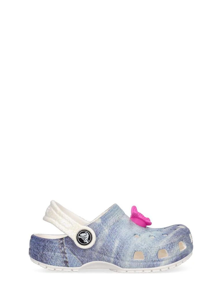 商品Crocs|Denim Print Rubber Crocs W/ Butterfly,价格¥367,第1张图片