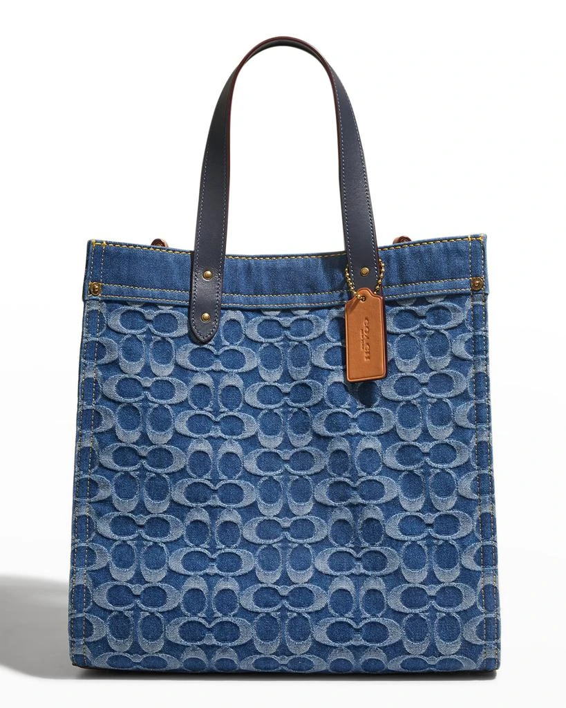 商品Coach|Field Monogram Washed Denim Tote Bag,价格¥1701,第1张图片