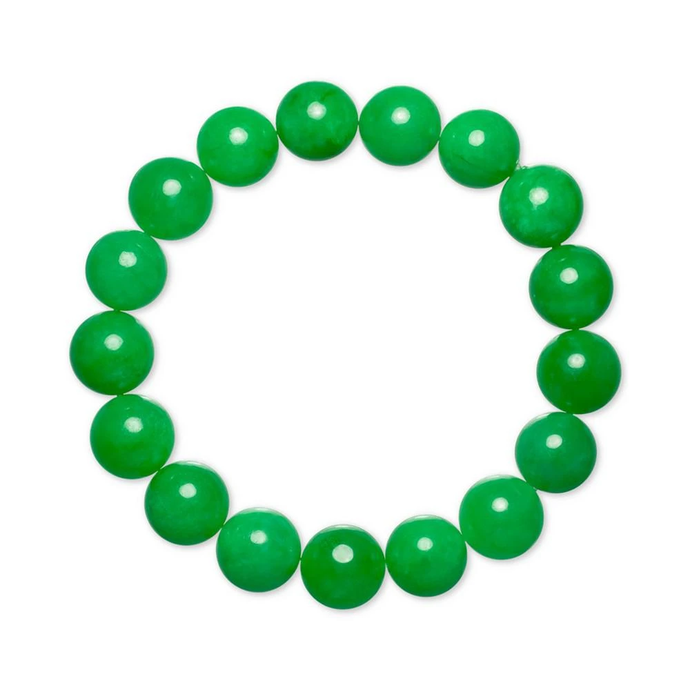 商品Macy's|Dyed Green Jade (12mm) Beaded Stretch Bracelet,价格¥1472,第1张图片