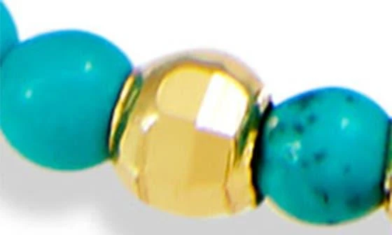 商品Savvy Cie Jewels|18K Gold Plated Turquoise & Imitation Pearl Beaded Anklet,价格¥234,第3张图片详细描述