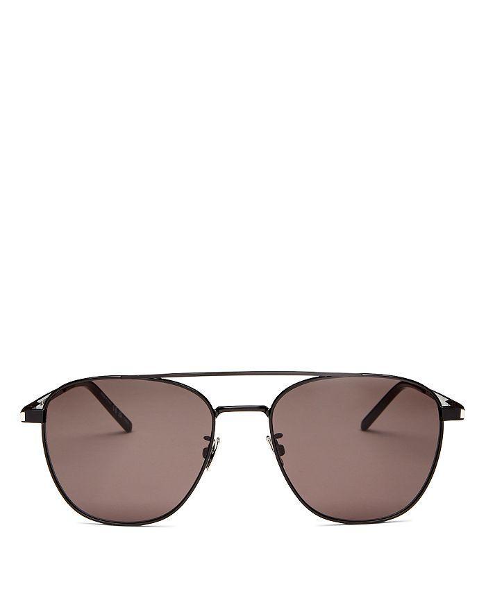 商品Yves Saint Laurent|Men's Brow Bar Aviator Sunglasses, 57mm,价格¥3073,第5张图片详细描述