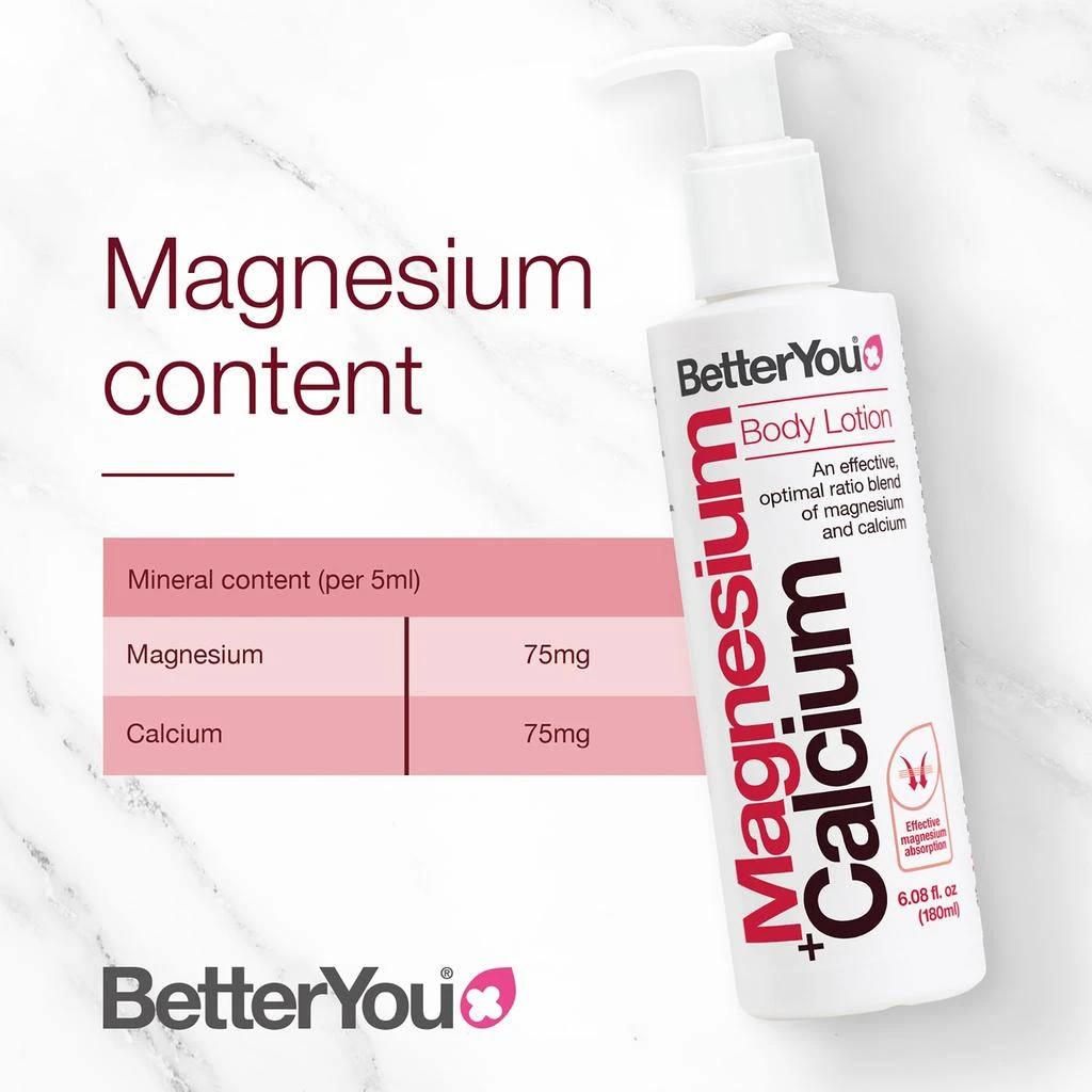 商品BetterYou|Magnesium Plus Calcium Body Lotion by  for Unisex - 6.08 oz Body Lotion,价格¥159,第2张图片详细描述