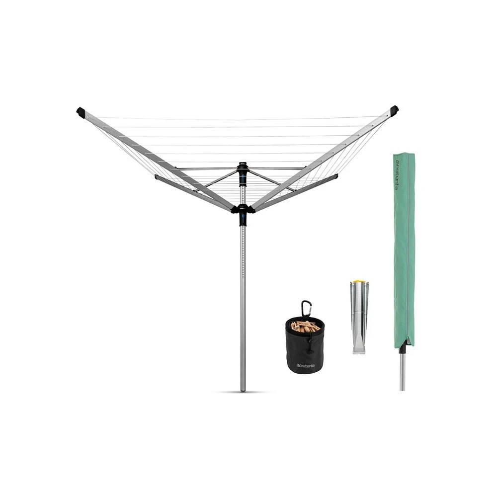 商品Brabantia|Rotary Lift-O-Matic Advance Clothesline - 164', 50 Meter with Metal Ground Spike, Protective Cover and Peg Bag Set,价格¥1944,第1张图片