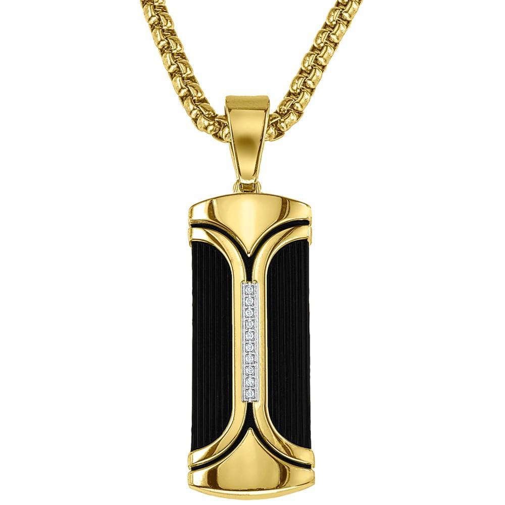 商品Esquire Men's Jewelry|Diamond Accent Dog Tag 22" Pendant Necklace, Created for Macy's,价格¥1288-¥1396,第1张图片