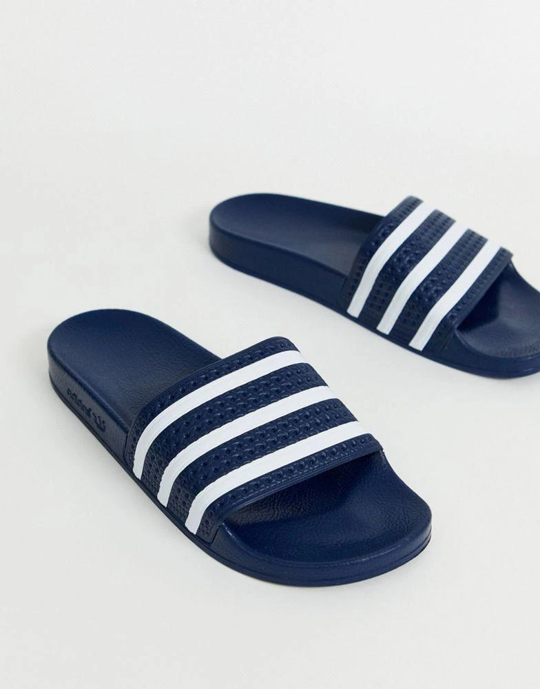 商品Adidas|adidas Originals Adilette sliders in navy,价格¥398,第1张图片