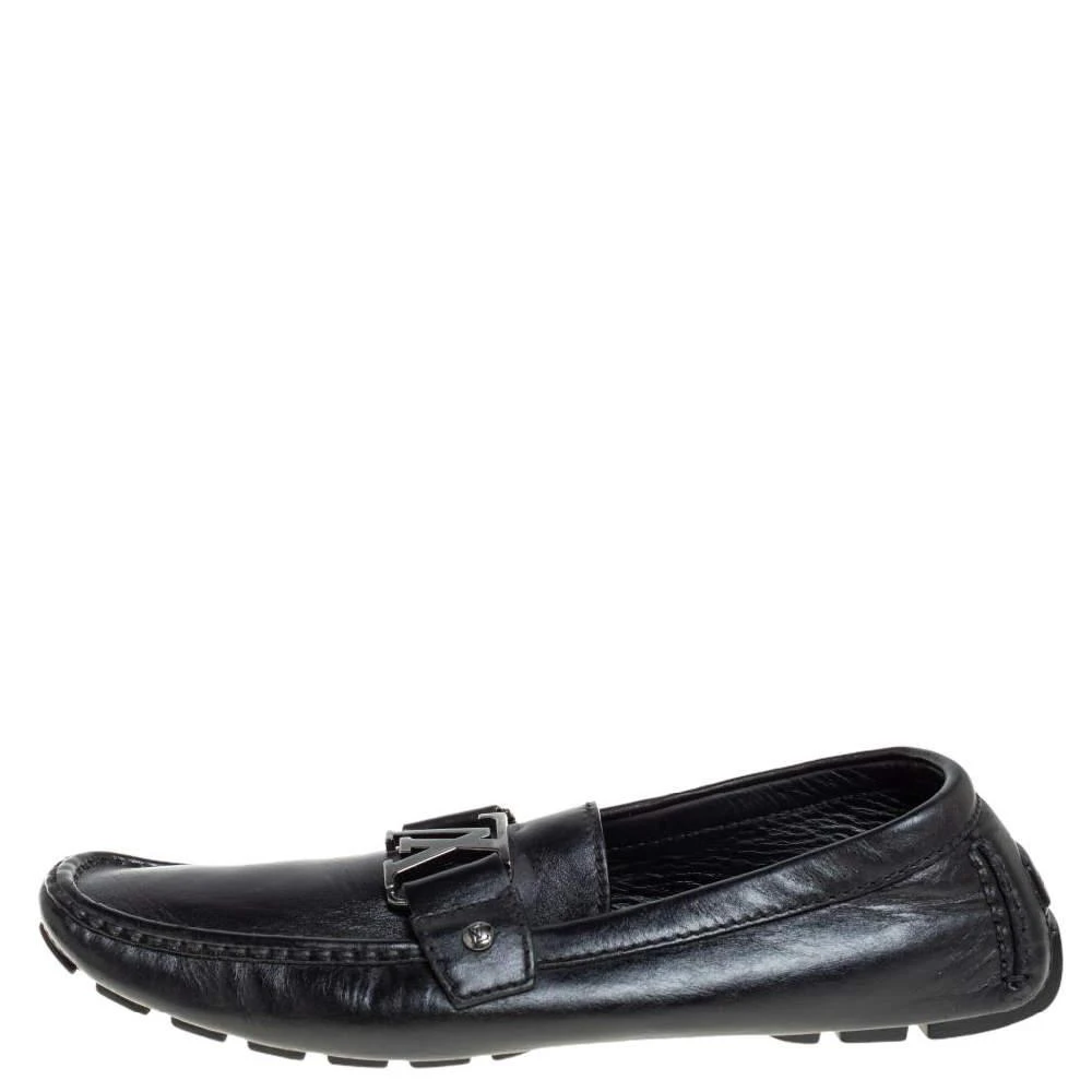商品[二手商品] Louis Vuitton|Louis Vuitton Black Leather Monte Carlo Loafers Size 43,价格¥3133,第2张图片详细描述