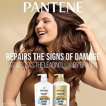 商品Pantene|Pantene Pro-V Ultimate Care 3-in-1 Shampoo, 38.2 fl. oz.,价格¥83,第2张图片详细描述