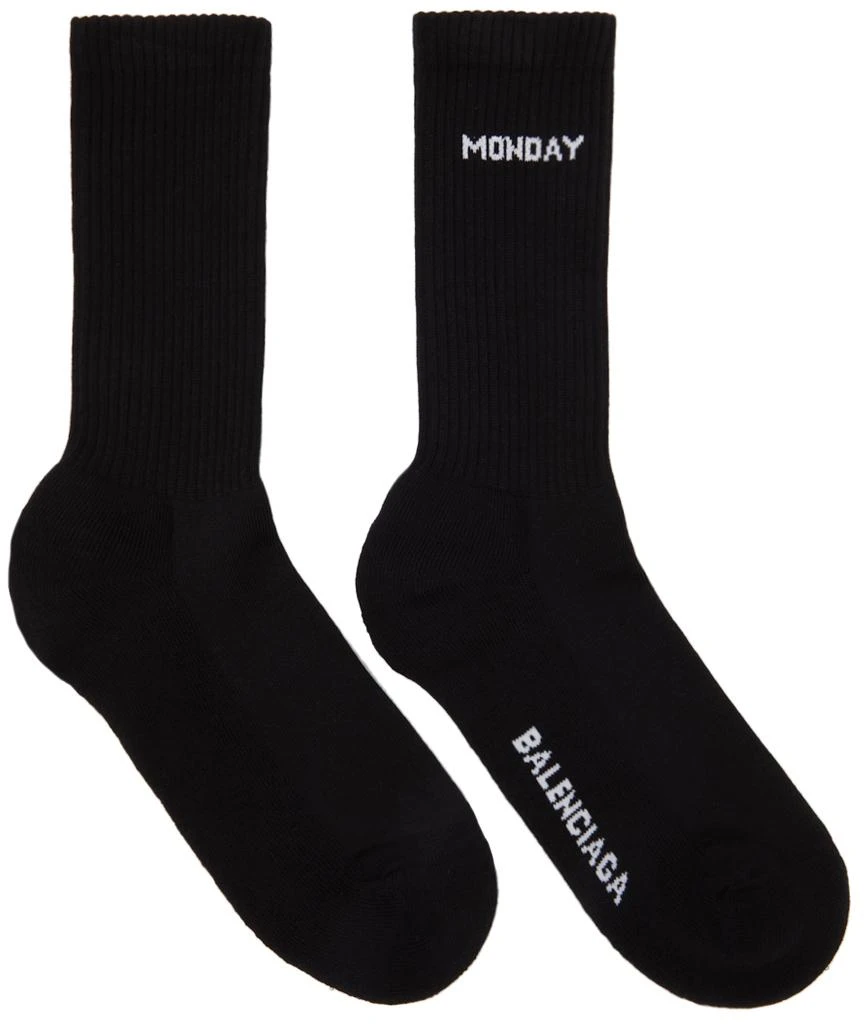 商品Balenciaga|Seven-Pack Black Logo Socks,价格¥6184,第2张图片详细描述