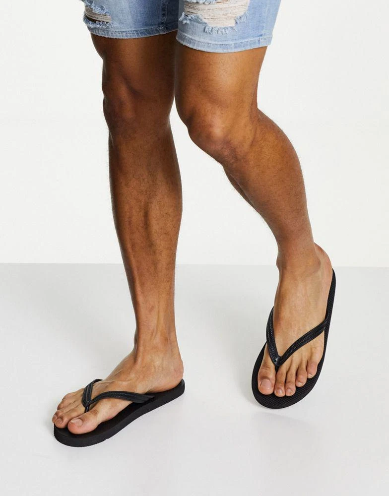 商品ASOS|ASOS DESIGN flip flops in black,价格¥52,第3张图片详细描述
