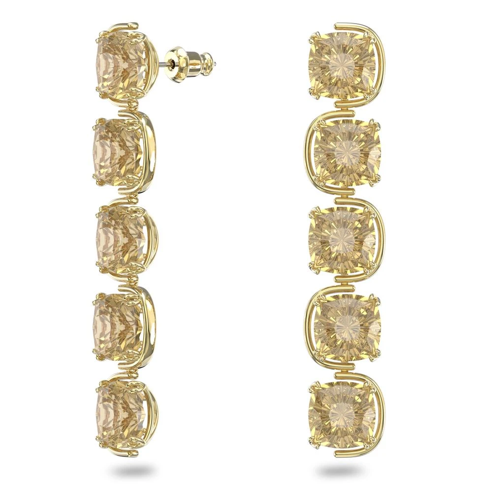 商品Swarovski|Harmonia drop earrings cushion cut floating crystals gold-tone,价格¥1337,第3张图片详细描述