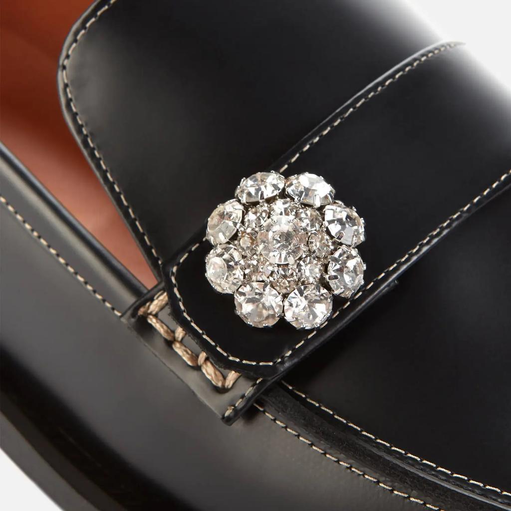 商品Ganni|Ganni Women's Jewel Leather Loafers - Black,价格¥2509,第6张图片详细描述