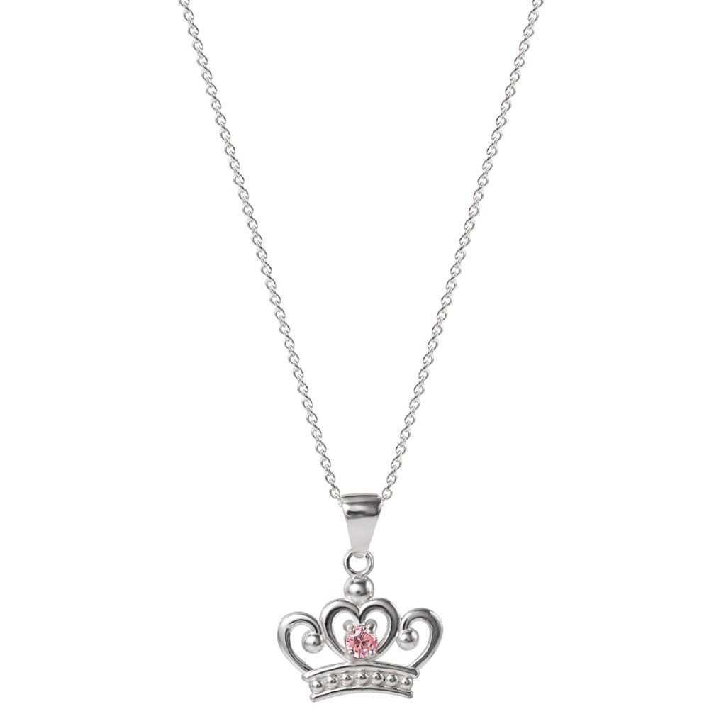 Cubic Zirconia 18" Tiara Pendant Necklace in Sterling Silver商品第1张图片规格展示