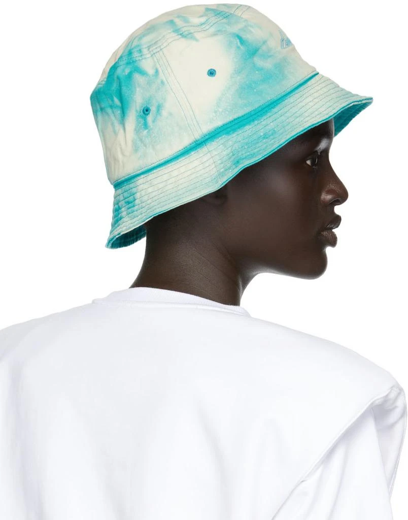 商品We11done|Blue Iridescent Logo Hand-Bleached Bucket Hat,价格¥413,第3张图片详细描述