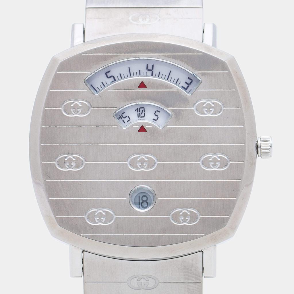 商品[二手商品] Gucci|Gucci Silver Stainless Steel Grip YA157410 Men's Wristwatch 38 mm,价格¥8861,第5张图片详细描述