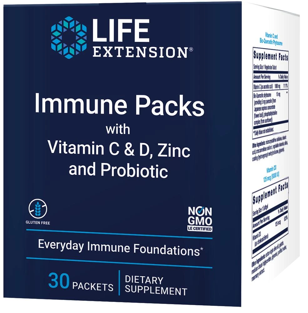 商品Life Extension|Life Extension Immune packetss with Vitamin C & D, Zinc and Probiotic (30 packets),价格¥228,第1张图片