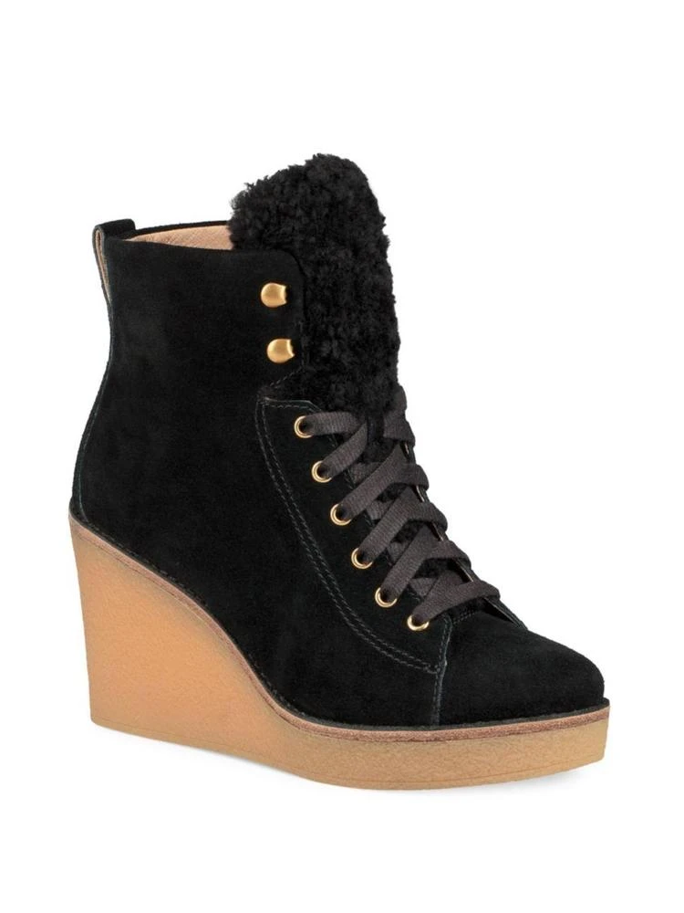 商品UGG|Kiernan Sheepskin & Suede Wedge Booties,价格¥585,第1张图片