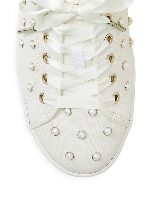 商品Kate Spade|Match Pearls Canvas Sneakers,价格¥447,第4张图片详细描述