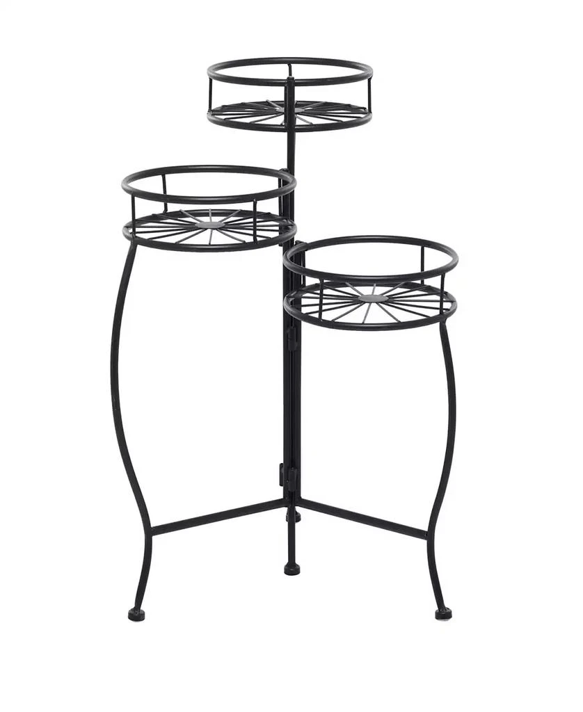 商品Rosemary Lane|Black Metal Indoor Outdoor 3 Tier Starburst Plant Stand,价格¥478,第2张图片详细描述