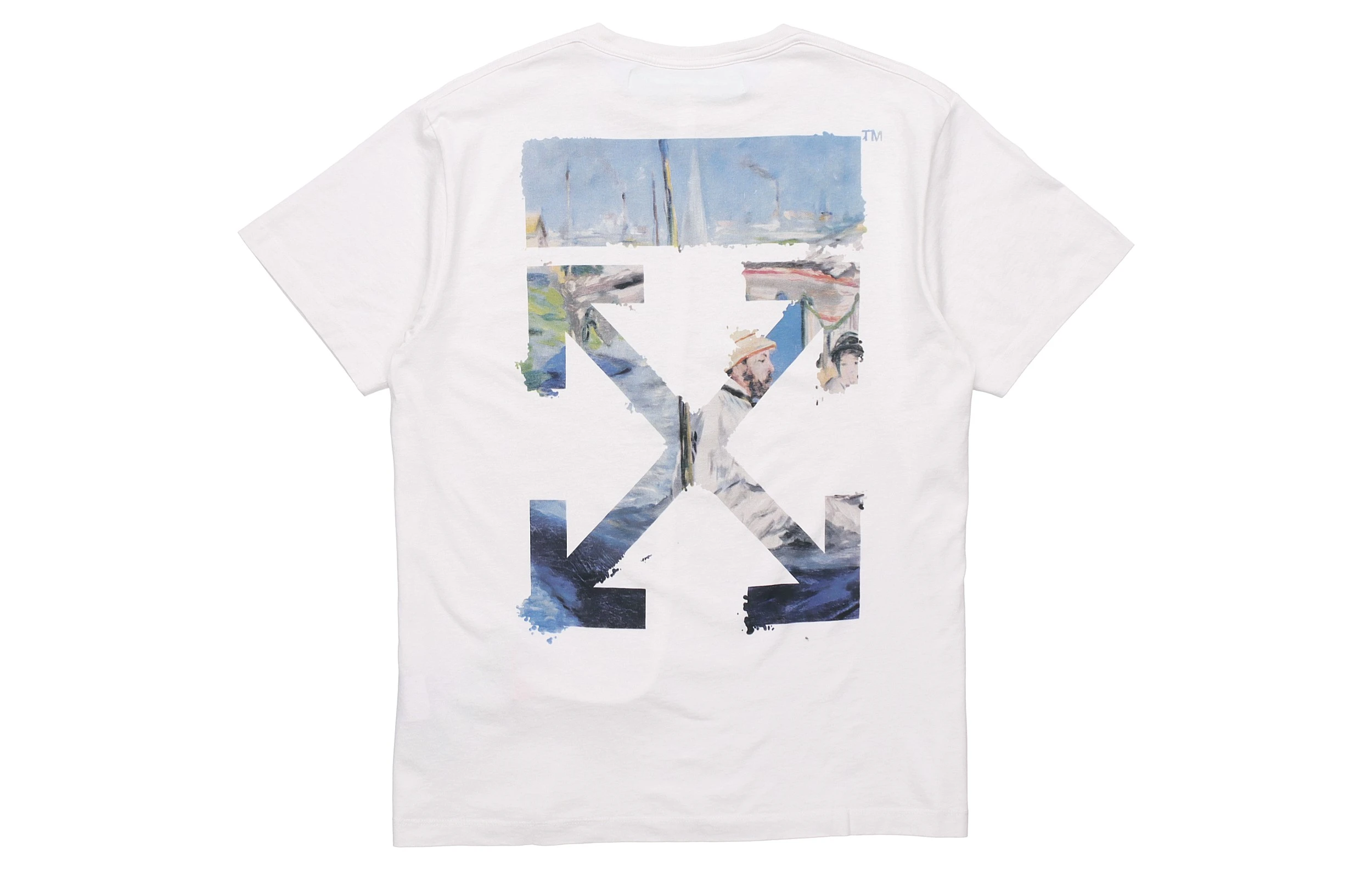 商品[国内直发] Off-White|OverSize油画箭头棉质短袖T恤 宽松版型 男款 白色,价格¥4085,第1张图片