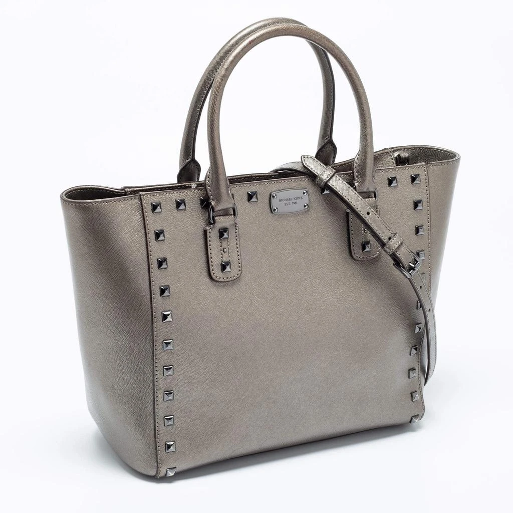 商品[二手商品] Michael Kors|MICHAEL Michael Kors Gun Metal Leather Sandrine Tote,价格¥811,第3张图片详细描述