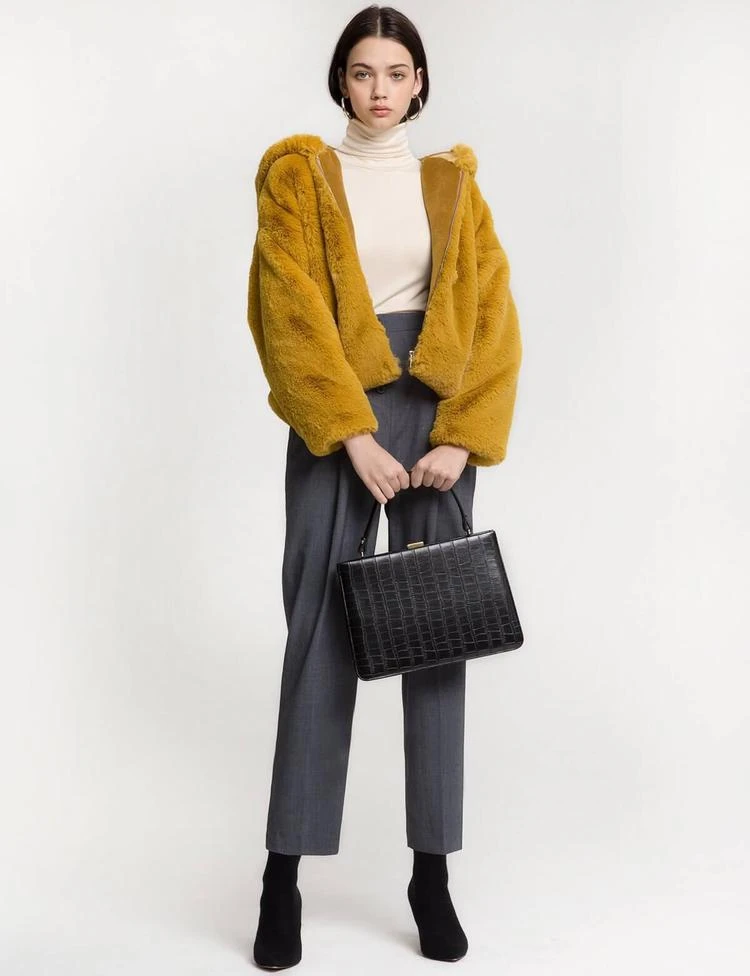 商品Pixie Market|芥末黄人造皮毛夹克,价格¥1798,第5张图片详细描述