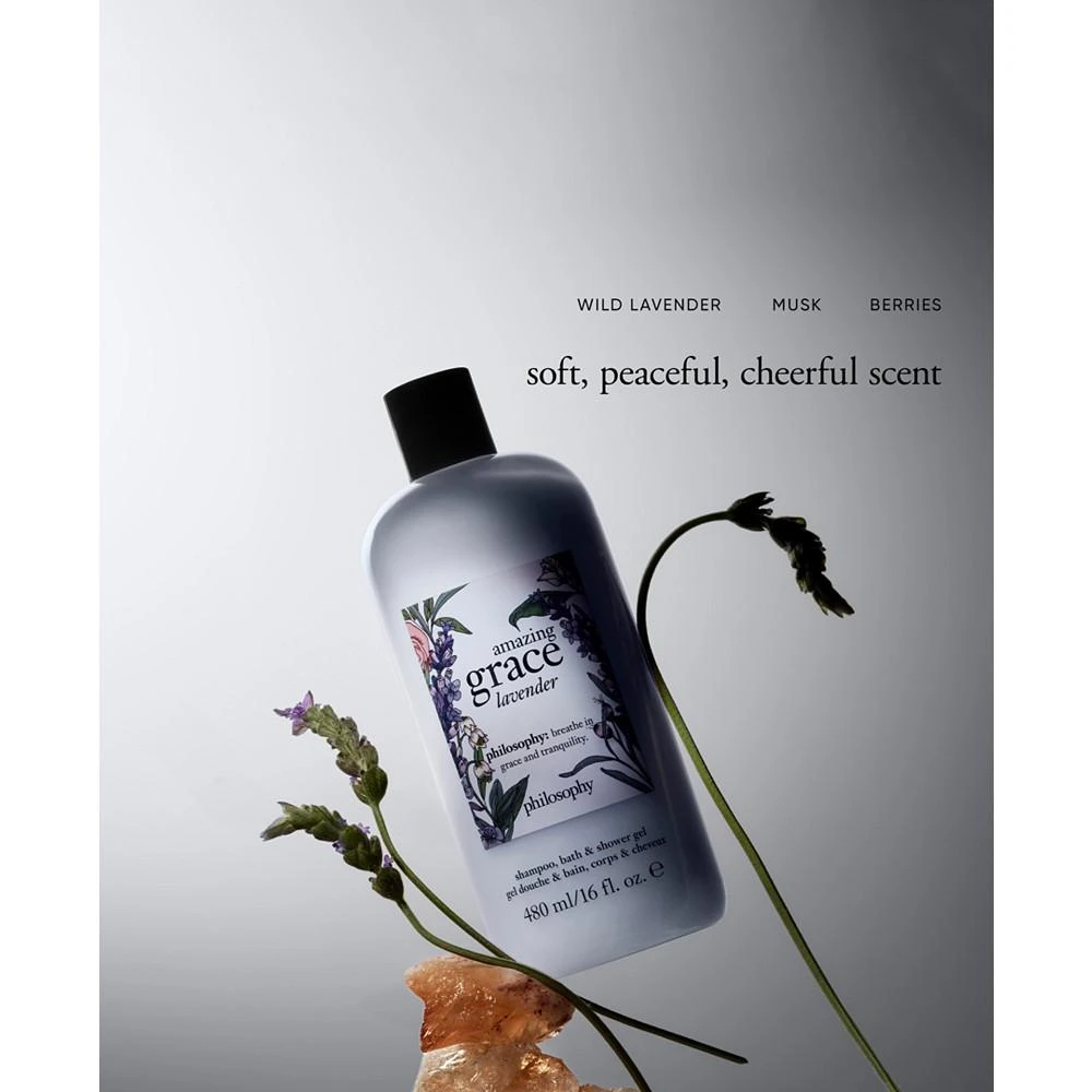 商品philosophy|Amazing Grace Lavender Shampoo, Bath & Shower Gel, 16 oz.,价格¥258,第3张图片详细描述