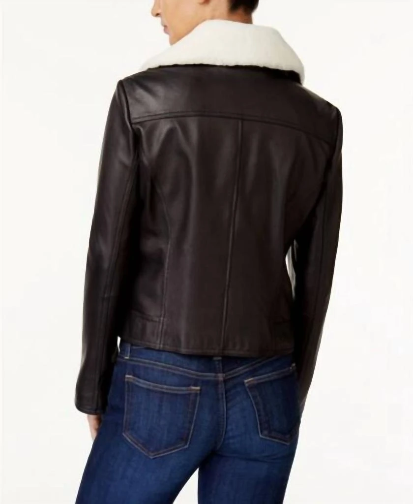 商品Michael Kors|Shearling Collar Leather Jacket In Black,价格¥1679,第2张图片详细描述