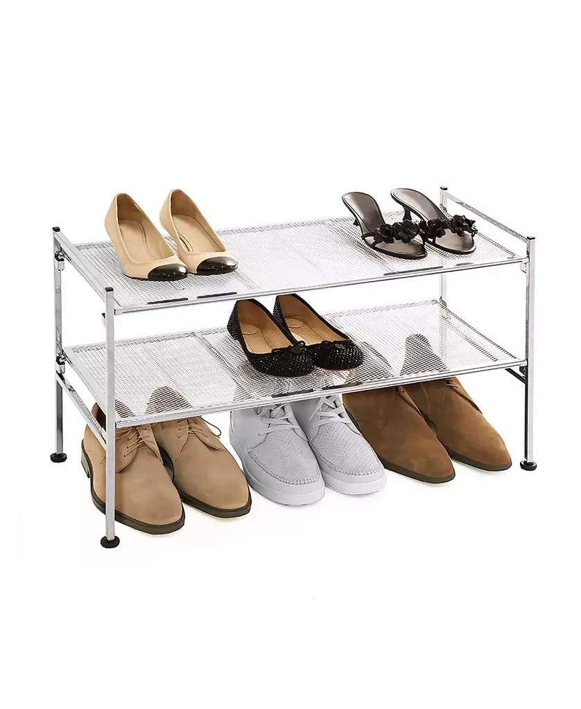 商品Seville Classics|2 Tier Stackable Metal Mesh Utility Shoe Rack,价格¥356,第1张图片
