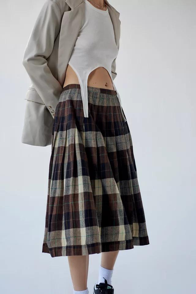 Urban Renewal Vintage Plaid Pleated Maxi Skirt商品第1张图片规格展示