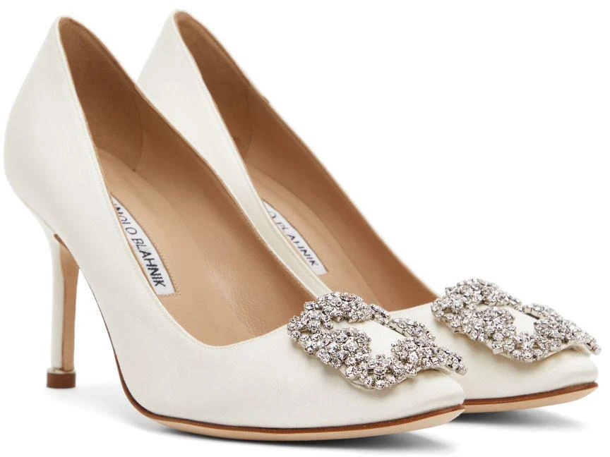 商品Manolo Blahnik|灰白色 Hangisi 高跟鞋,价格¥9708,第4张图片详细描述