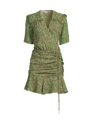商品VERONICA BEARD|​Dakota Paisley Silk Mini Dress,价格¥670,第3张图片详细描述