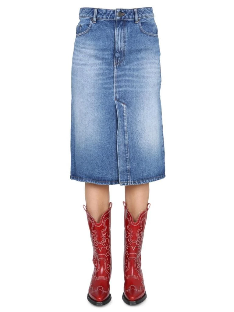 商品AMI|AMI High Waist Mid-Length Denim Skirt,价格¥949,第1张图片