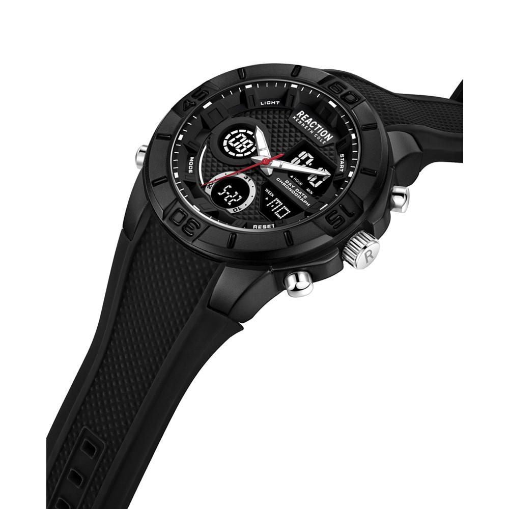 Men's Ana-digi Black Silicon Strap Watch, 48mm商品第2张图片规格展示