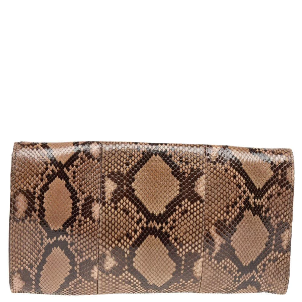 商品[二手商品] Gucci|Gucci Beige/Brown Python Tassel Soho Clutch,价格¥3878,第4张图片详细描述