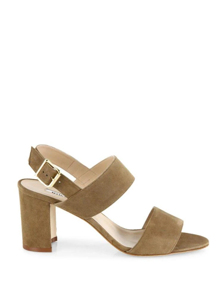 商品Manolo Blahnik|Khan 70 Suede Block Heel Slingback Sandals,价格¥2290,第5张图片详细描述
