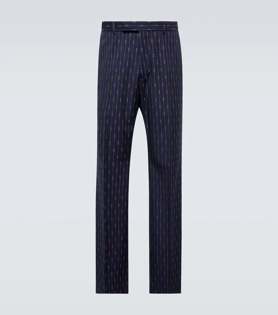 商品Gucci|Horsebit straight wool suit pants,价格¥10459,第1张图片