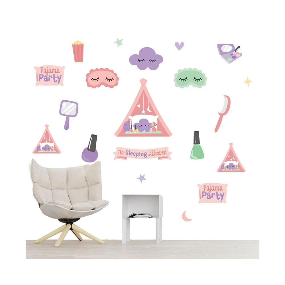 商品Big Dot of Happiness|Pajama Slumber Party Peel & Stick Girl Birthday Vinyl Stickers Wall Decals 20 Pc,价格¥261,第1张图片