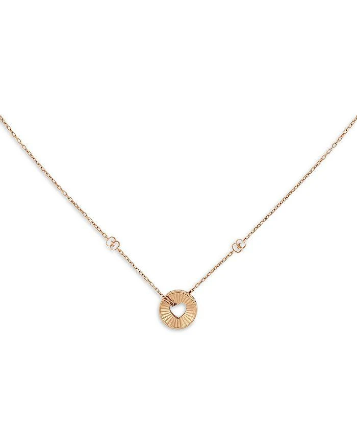 商品Gucci|18K Rose Gold Icon Heart & Double G Pendant Necklace, 40"-42",价格¥19360,第2张图片详细描述