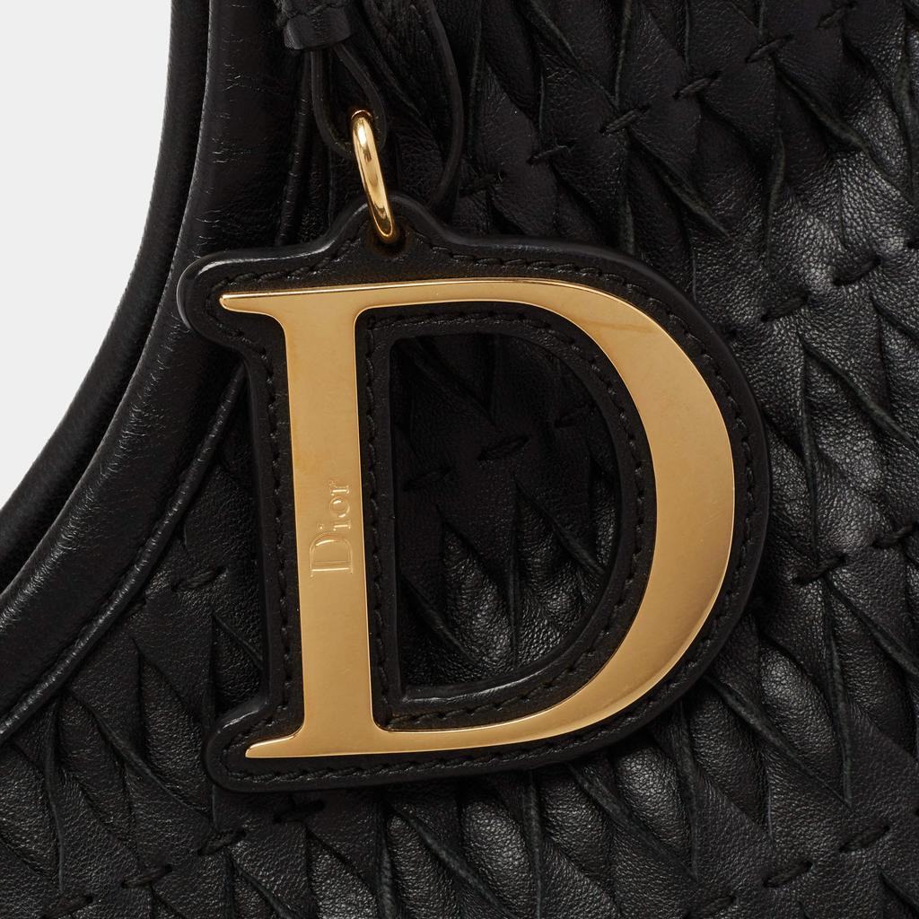 Dior Black Leather Contrast Twist Hobo商品第5张图片规格展示