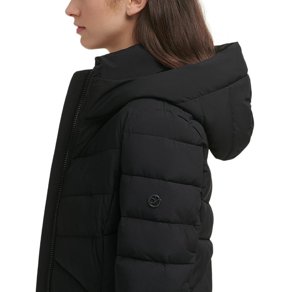 Women's Hooded Stretch Puffer Coat, Created for Macy's商品第8张图片规格展示