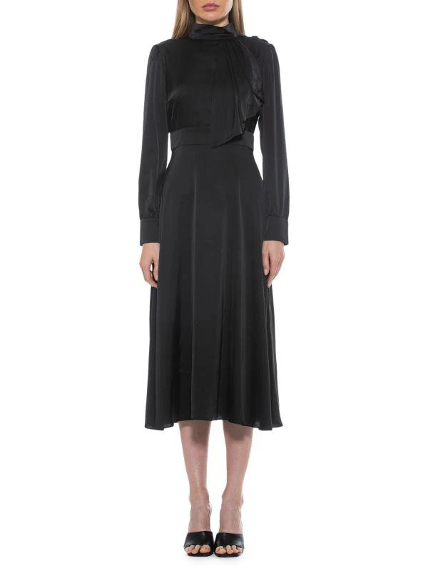 商品ALEXIA ADMOR|Brooklyn Satin Fit-&-Flare Midi Dress,价格¥266,第1张图片