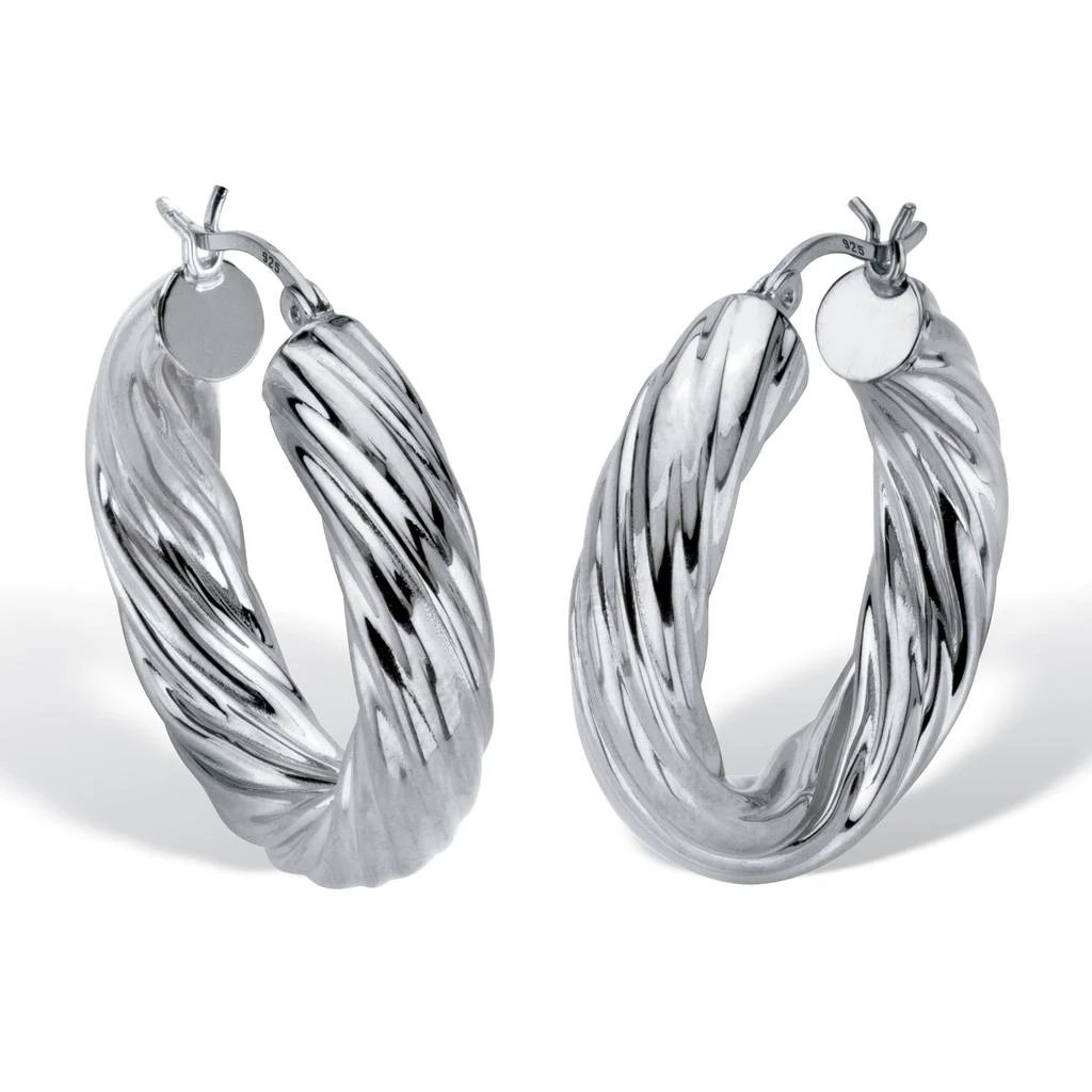 商品Palm Beach Jewelry|Twisted Hoop Earrings .925 Sterling Silver 1 1/4" Diameter,价格¥312,第1张图片