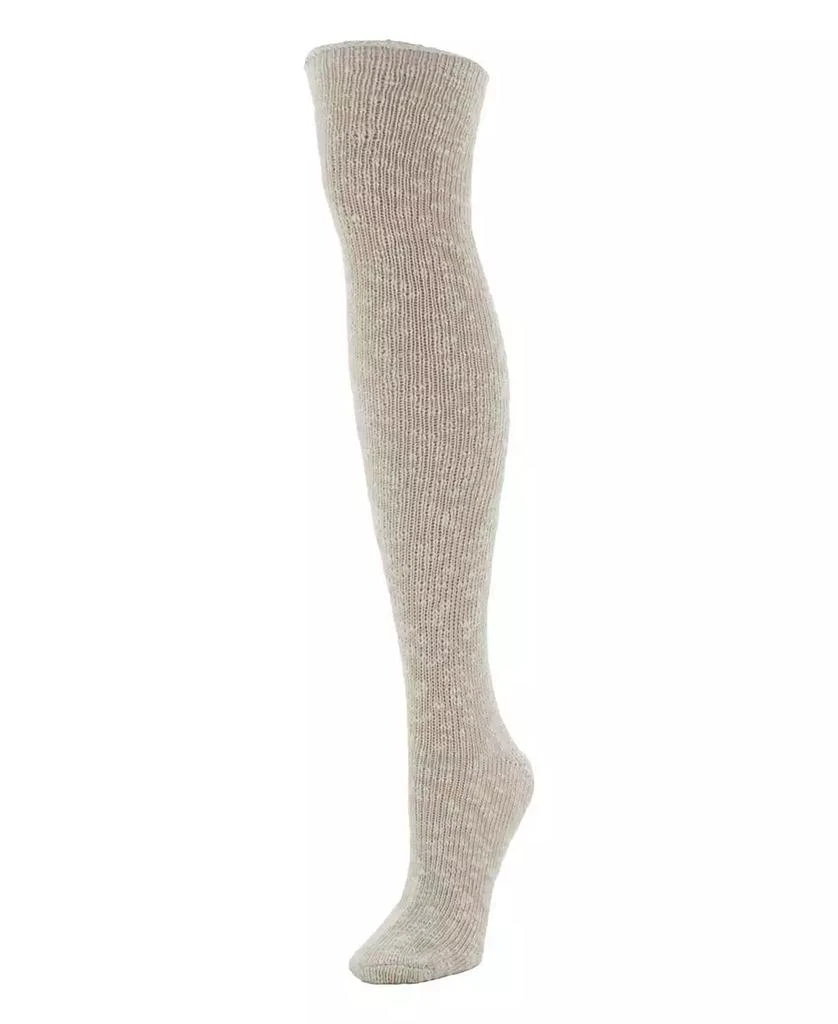 商品Memoi|Women's Slub Cable Knit Over The Knee Socks,价格¥135,第1张图片详细描述