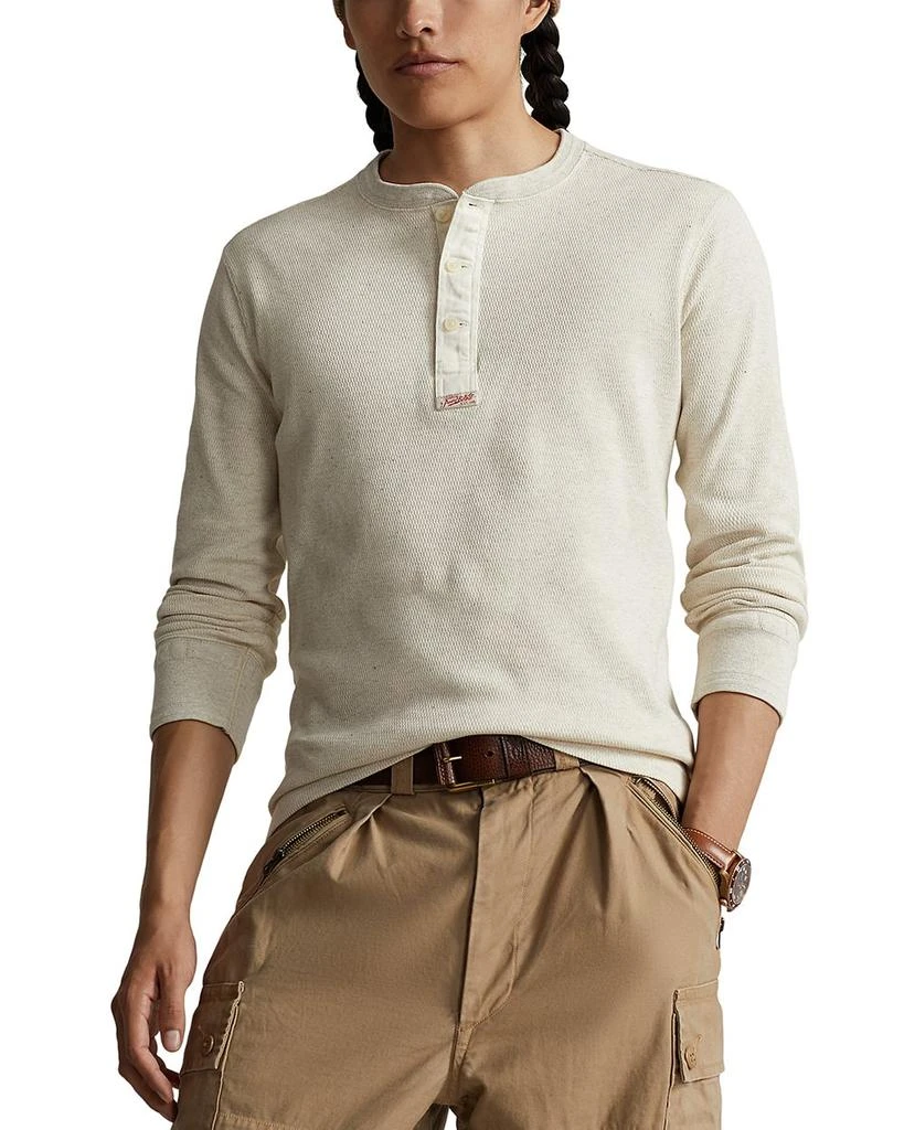 商品Ralph Lauren|Cotton Waffle Knit Long Sleeve Henley,价格¥761,第1张图片