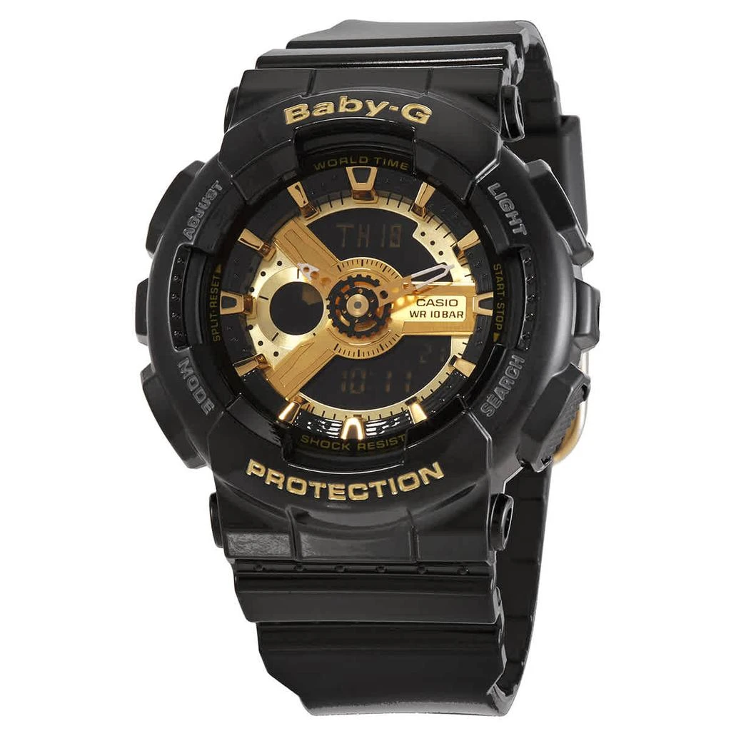 商品Casio|Baby-G Alarm World Time Quartz Analog-Digital Black Dial Ladies Watch BA1101ADR,价格¥737,第1张图片