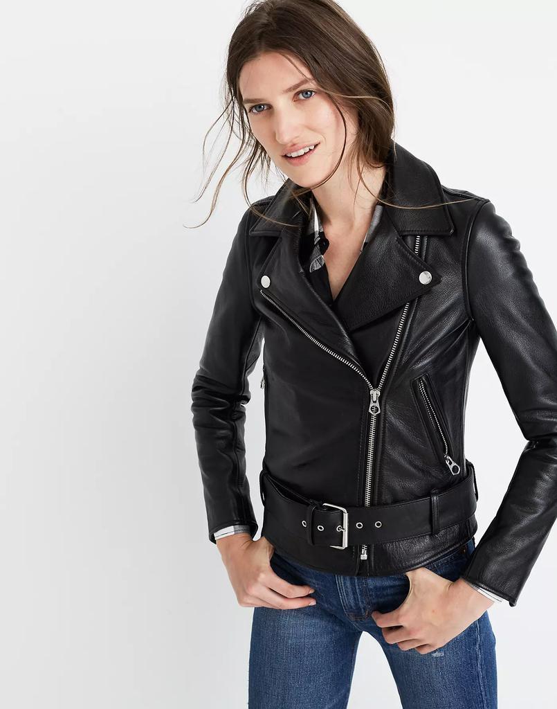 商品Madewell|Ultimate Leather Motorcycle Jacket,价格¥3472,第3张图片详细描述
